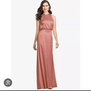 Dessy Collection Sleeveless Blouson Bodice Trumpet Dress - Desert Rose
